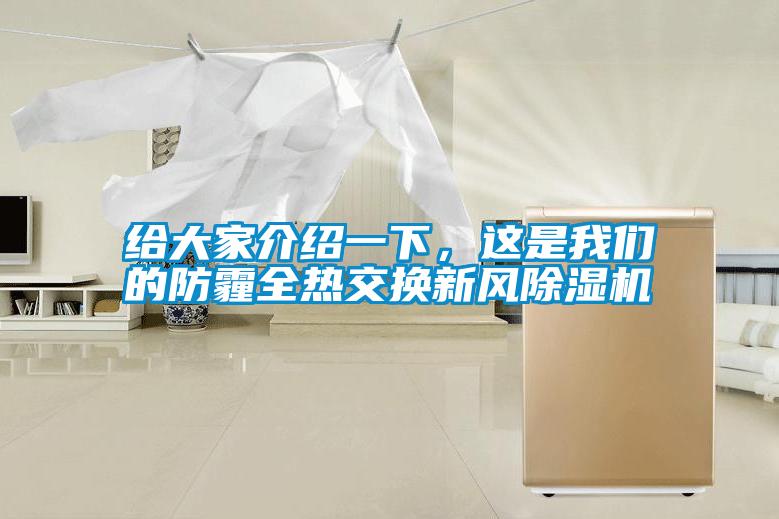 給大家介紹一下，這是我們的防霾全熱交換新風(fēng)除濕機