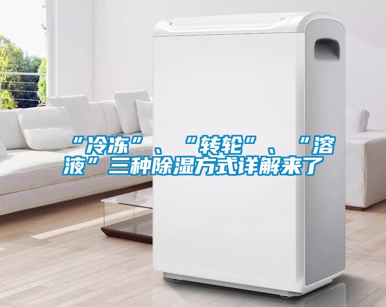 “冷凍”、“轉(zhuǎn)輪”、“溶液”三種除濕方式詳解來了