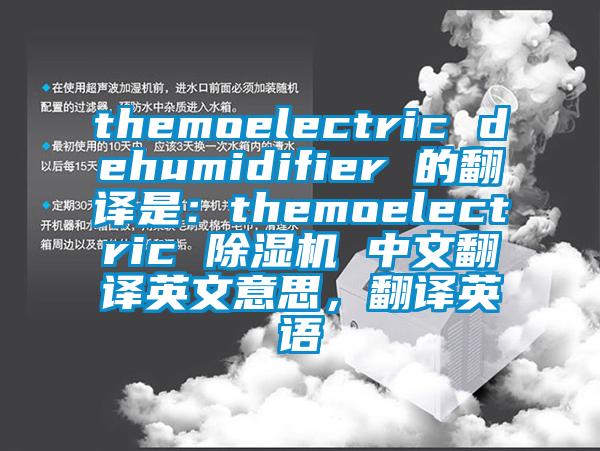 themoelectric dehumidifier 的翻譯是：themoelectric 除濕機 中文翻譯英文意思，翻譯英語