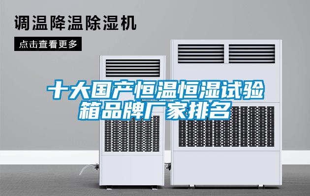 十大國產(chǎn)恒溫恒濕試驗箱品牌廠家排名