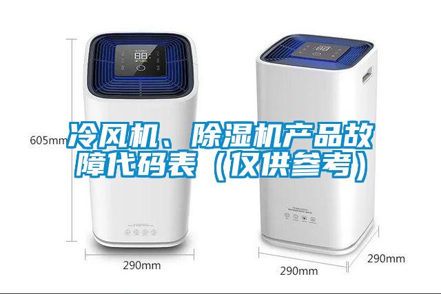 冷風(fēng)機(jī)、除濕機(jī)產(chǎn)品故障代碼表（僅供參考）