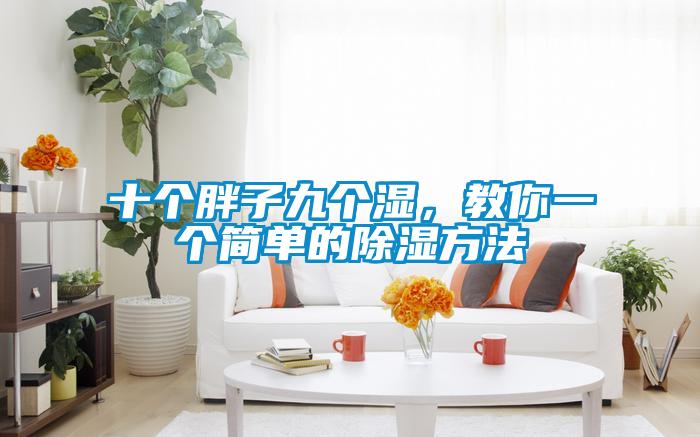 十個胖子九個濕，教你一個簡單的除濕方法
