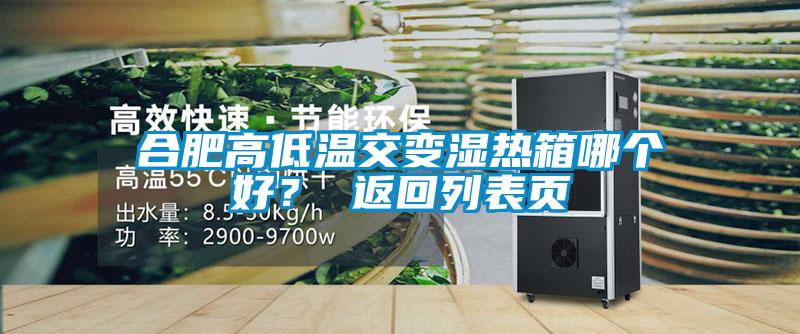 合肥高低溫交變濕熱箱哪個好？ 返回列表頁