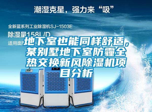 地下室也能同樣舒適，某別墅地下室防霾全熱交換新風除濕機項目分析