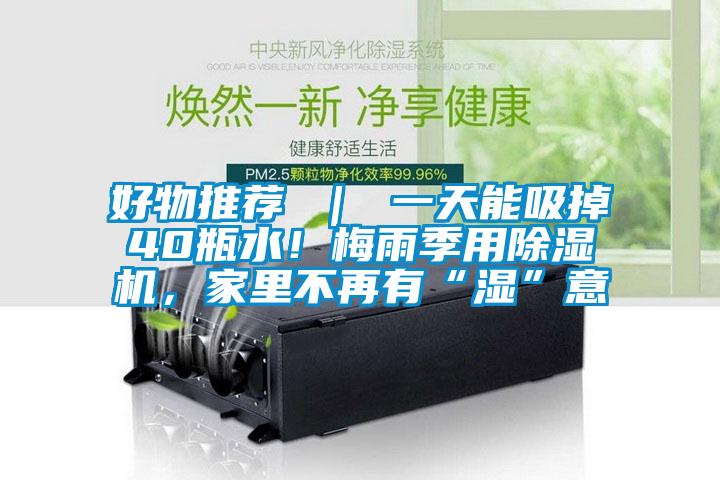 好物推薦 ｜ 一天能吸掉40瓶水！梅雨季用除濕機(jī)，家里不再有“濕”意