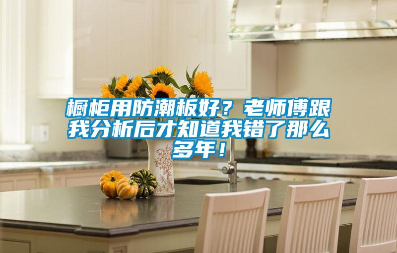 櫥柜用防潮板好？老師傅跟我分析后才知道我錯了那么多年！