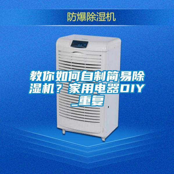 教你如何自制簡易除濕機？家用電器DIY_重復