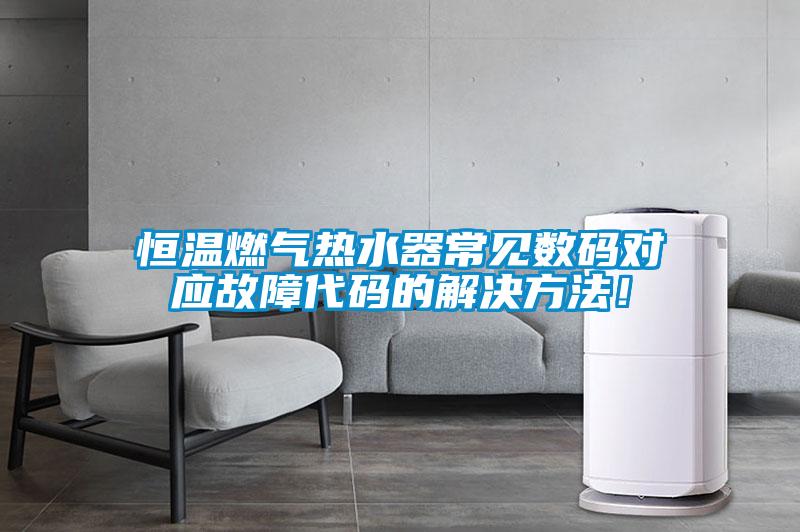 恒溫燃氣熱水器常見數(shù)碼對應故障代碼的解決方法！