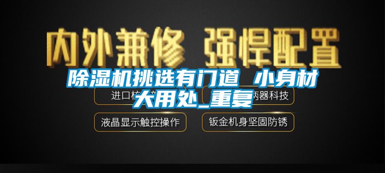 除濕機(jī)挑選有門道 小身材大用處_重復(fù)